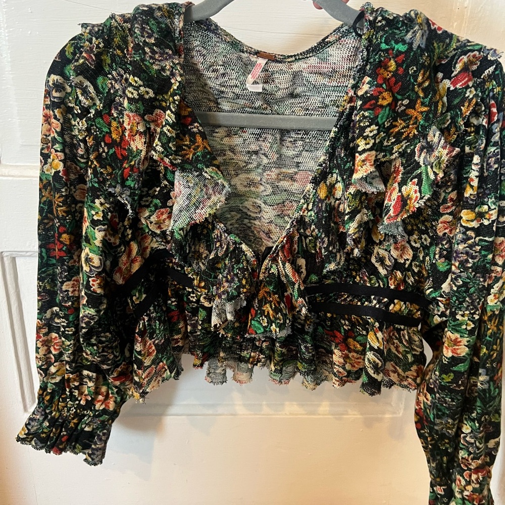Free People Floral Ruffle Top - Picture 2 of 6